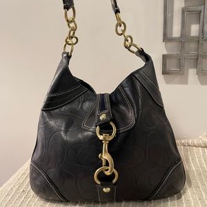 Black Leather Coach Handbag